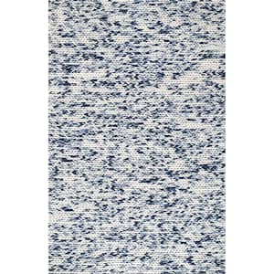 Caryatid Chunky Woolen Cable Blue 5 ft. x 8 ft. Area Rug