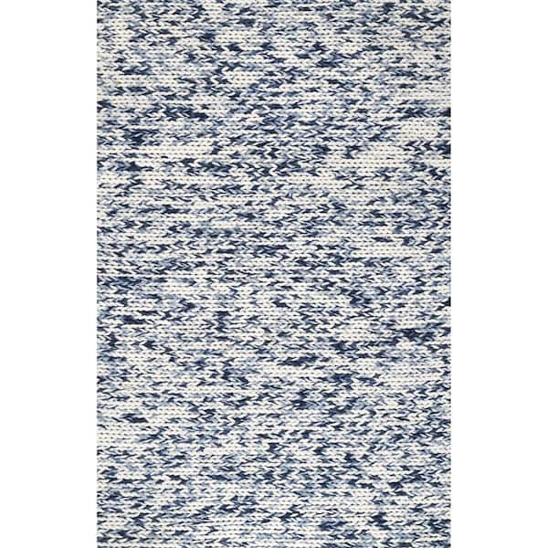 nuLOOM Caryatid Chunky Woolen Cable Blue 5 ft. x 8 ft. Area Rug