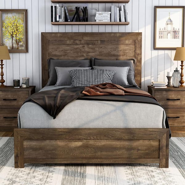 Jamson Brown Walnut Full Panel Bed