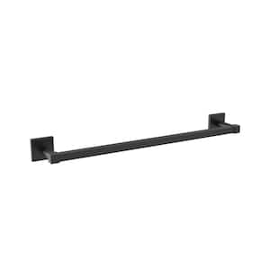 Hensley 3-Piece Bathroom Accessory/Hardware Set with Toilet Paper Holder,  Towel Ring, and 24-Inch Towel Bar in Matte Black
