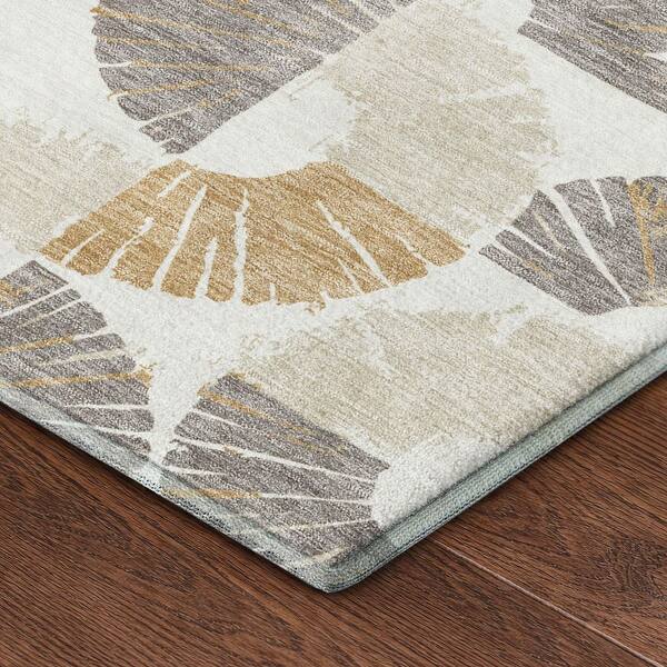 Mayfield Premium Machine Washable Abstract AMF2462 Ivory 10 ft. x 14 ft. Area Rug