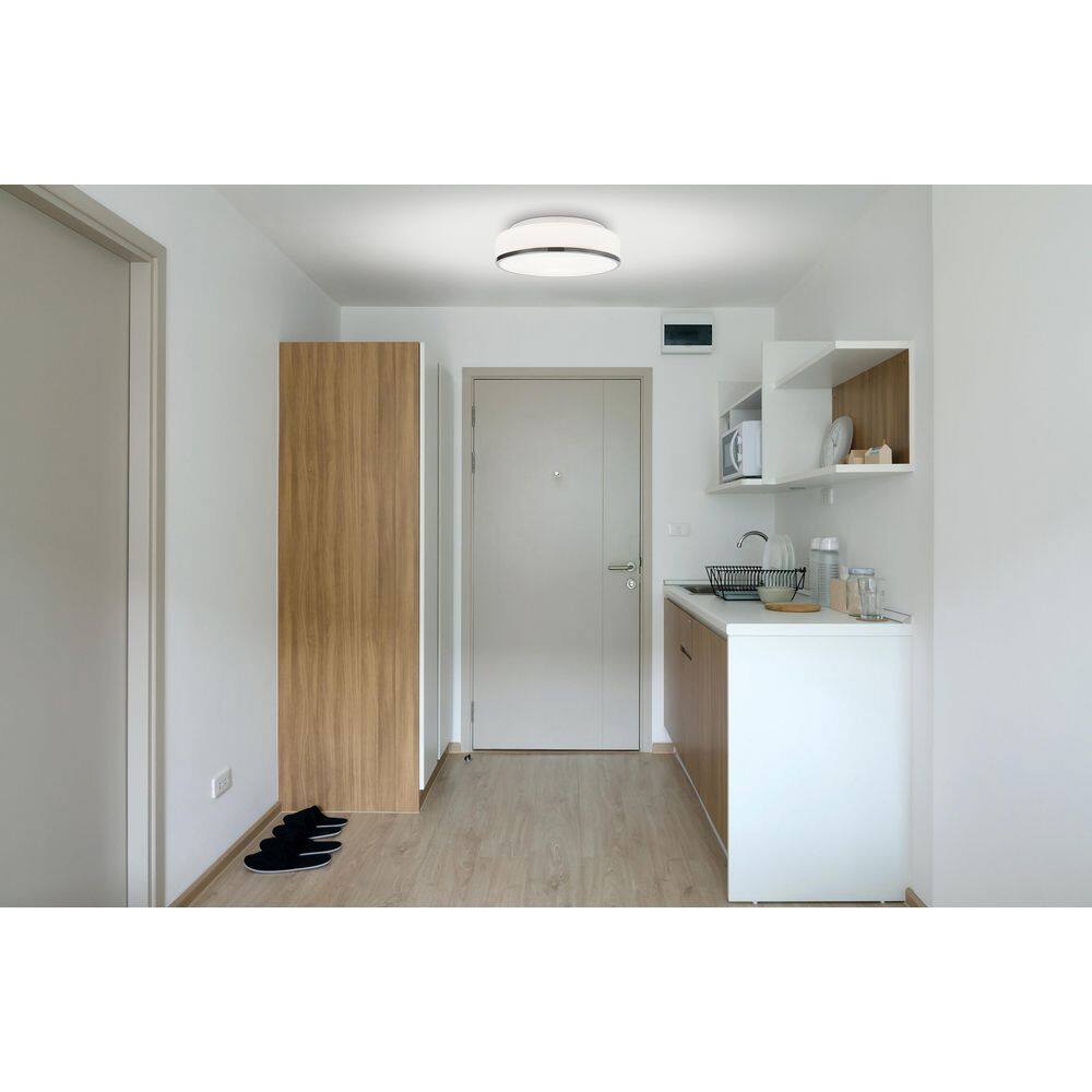 Aero 12.5 in. Round Gloss Chrome LED Flush Mount with Opal Glass Shade for Living Room price history on PriceWatchPro