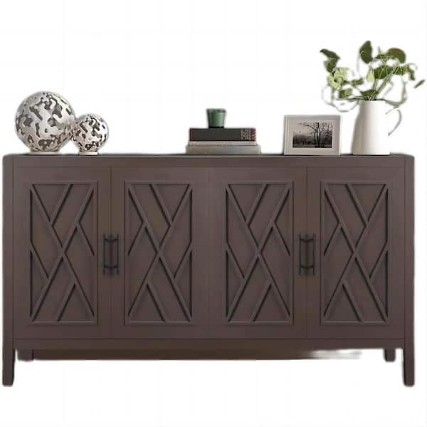 Unbranded Coffee Wooden Twill 16 in. Sideboard American Country Vintage Old Living Room Dining Room Hallway Entryway Cabinet