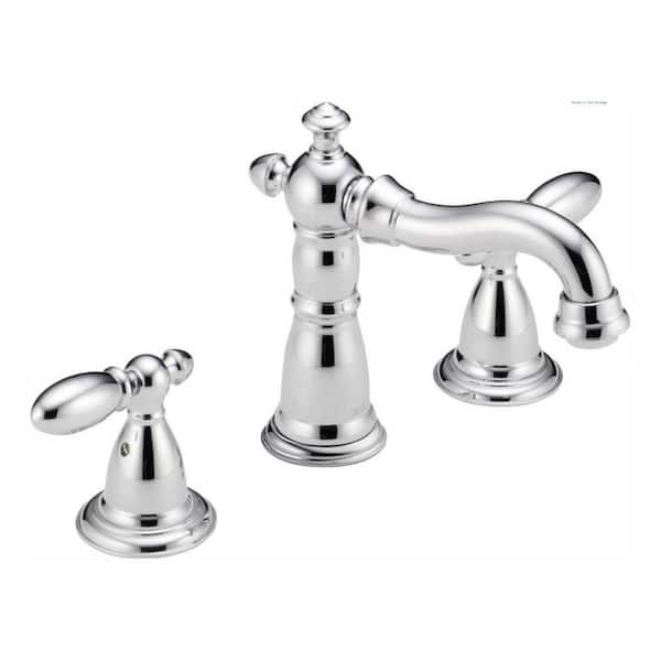 Delta Victorian 8 in. Widespread 2-Handle Bathroom Faucet with Metal Drain Assembly in Chrome