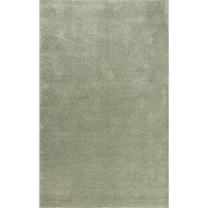 Haze Solid Low-Pile Green 10 ft. x 14 ft. Area Rug