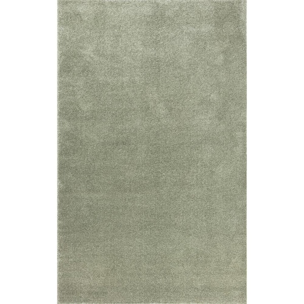 Haze Solid Low-Pile Green 10 ft. x 14 ft. Area Rug