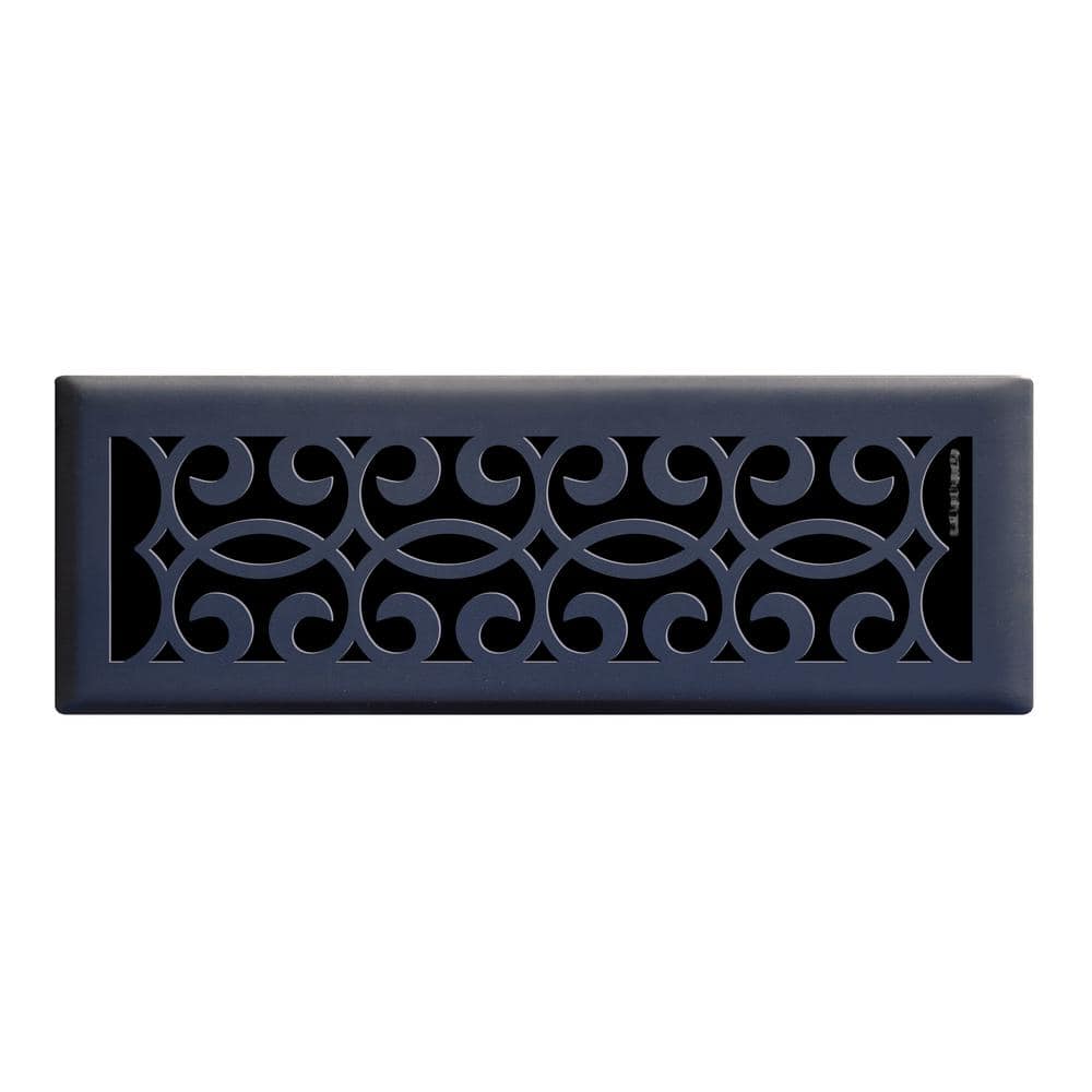 Classic Scroll 4 in. x 14 in. Steel Floor Register in Matte Black price history on PriceWatchPro