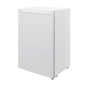 3.0 cu. ft. Compact Manual Mini Upright Freezer in White with Reversible Single Door and Adjustable Thermostat