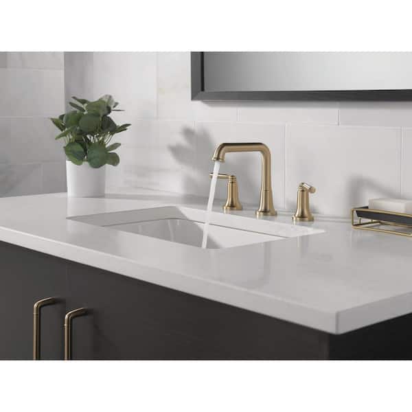 Saylor Gold 8 in. Widespread Double Handle Bathroom Faucet in Champagne Bronze
