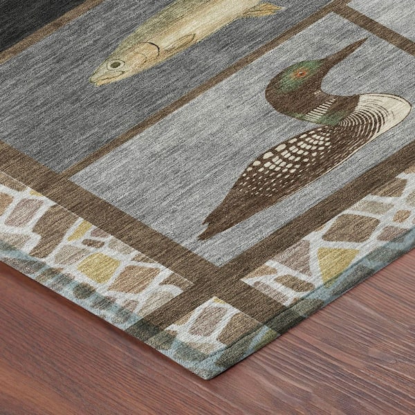Chantille Machine Washable Indoor/Outdoor Abstract ACN2606 Gray 5 ft. x 7 ft. 6 in. Area Rug