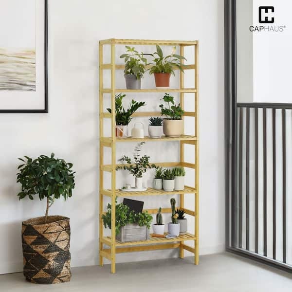 4Tier Bamboo Adjustable Tall Bookshelf selling Rack Free Standing Storage Organizer