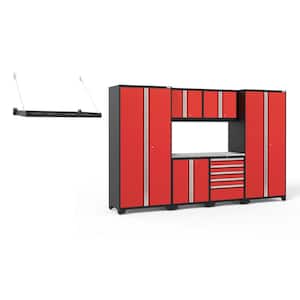 Pro Series 7-Piece 18-Gauge Steel Garage Storage System in Deep Red (128 in. W x 85 in. H x 24 in. D)