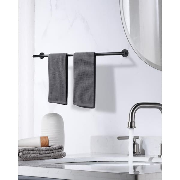 Thicken SUS 304 Stainless Steel 32 in. Wall Mount Towel Bar Bath Hardware Accessory Single Towel Rod in Matte Black