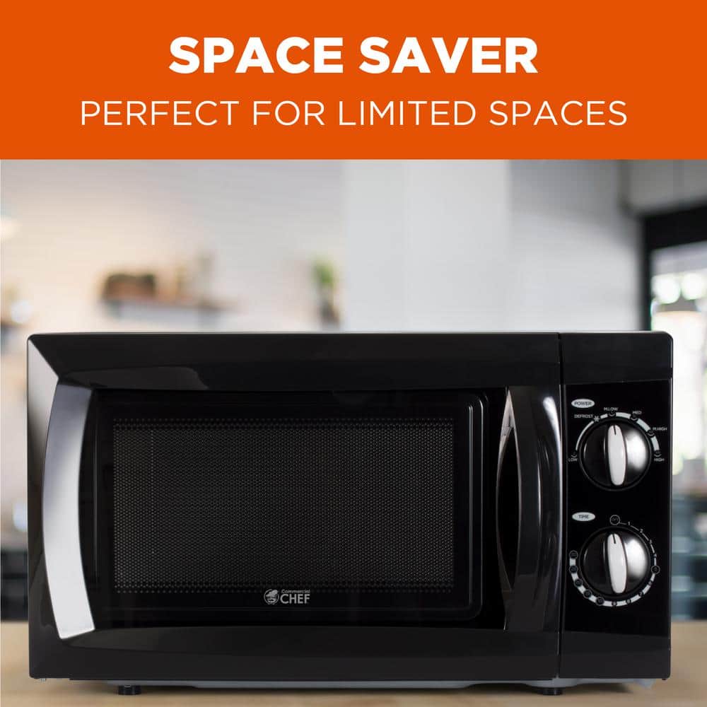 Compact Black Stainless Steel Small Countertop Microwave Oven