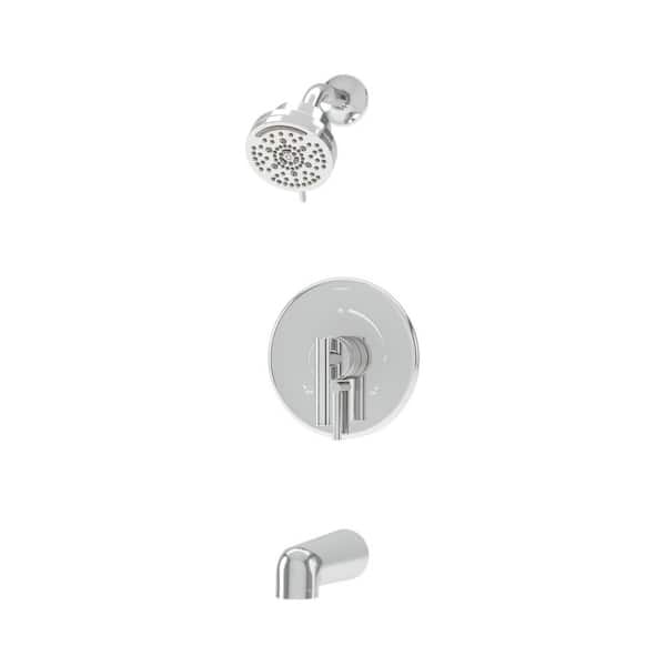 Symmons Dia HydroMersion Tub and Shower Faucet Trim Kit Wall Mounted with Single Handle - 1.5 GPM (Valve not Included)