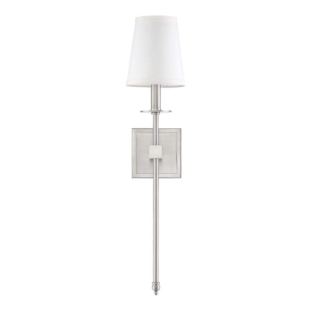 Elegant Transitional Satin Nickel Dimmable Wall Sconce