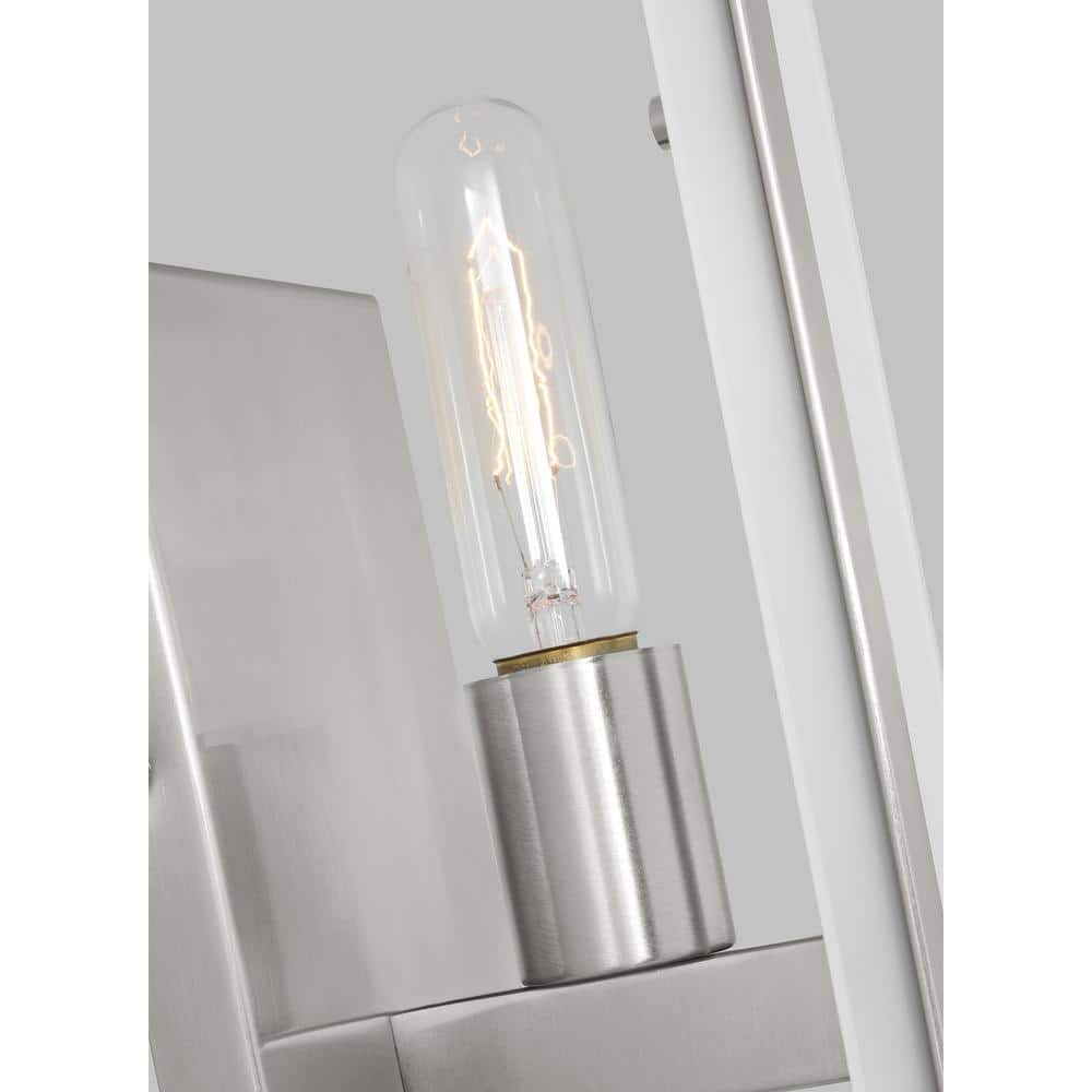 Elegant Brushed Nickel Vanity Sconce with Satin Etched Glass