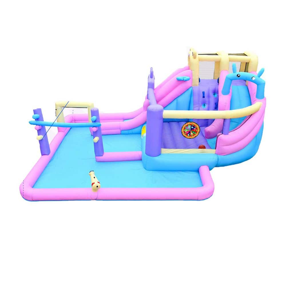 Fantasy Series PVC Inflatable Water Slide Bounce House with Climbing Wall, Slides, Limbo Game, Basketball Hoop Swing Set price history on PriceWatchPro