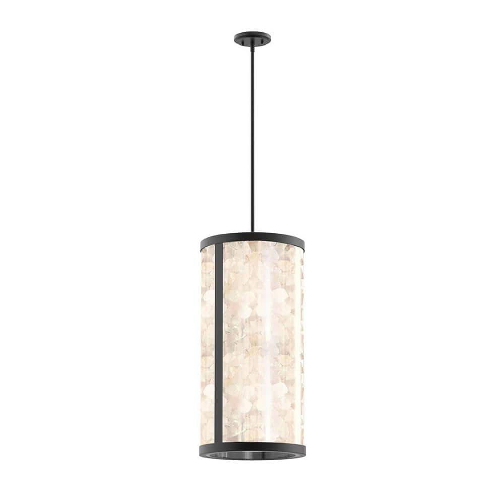 Salt Creek 1-Light Black LED Outdoor Pendant Light with Clear Acrylic Shade and Quartz Crystalline Inserts price history on PriceWatchPro