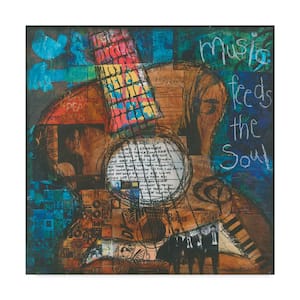 14 in. x 14 in. Music Feeds The Soul - Guitar by Jennifer Mccully