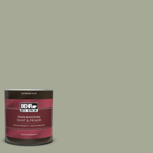 BEHR ULTRA 1 qt. PPU1016 Simply Sage Flat Exterior Paint