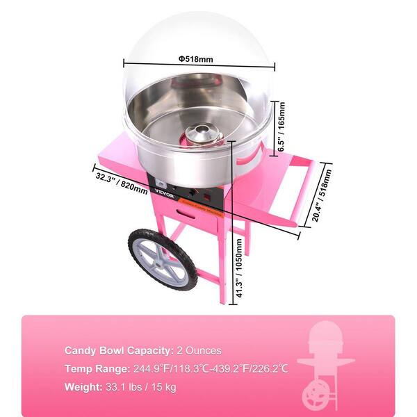 VEVOR Electric Cotton Candy Machine, 1000-Watt Candy Floss