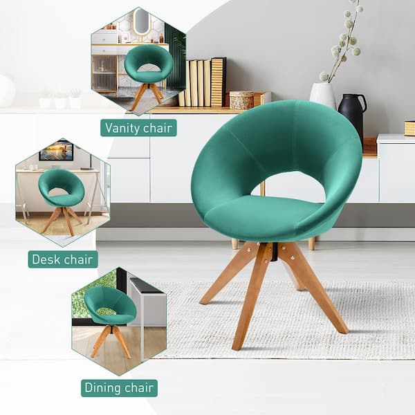 Swivel Armchair, Mid Century Velvet Accent Chair, Upholstered