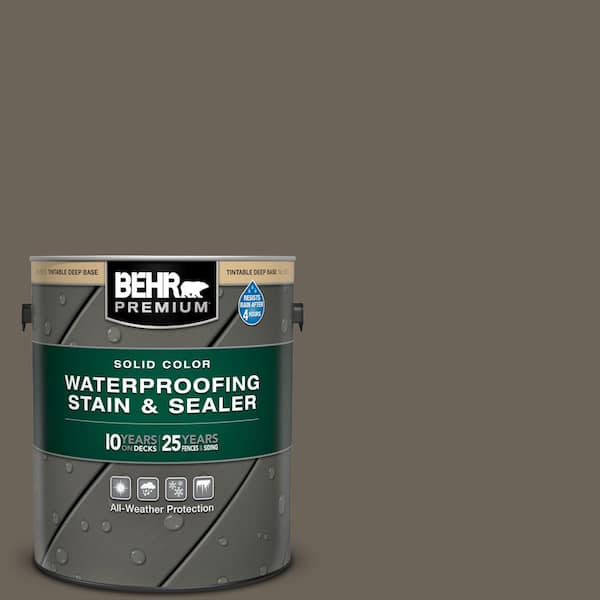 BEHR PREMIUM 1 gal. #N360-6 Patio Stone Solid Color Waterproofing Exterior Wood Stain and Sealer
