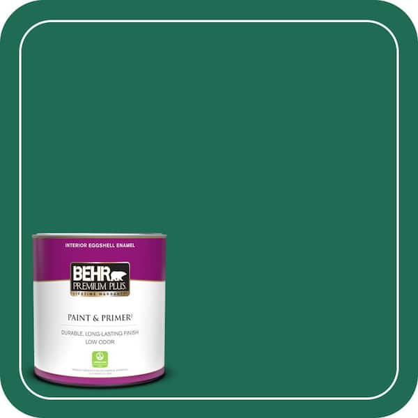 BEHR PREMIUM PLUS 1 qt. #P430-7 Sparkling Emerald Eggshell Enamel Low Odor Interior Paint & Primer