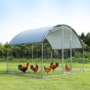 GOGEXX 18.8 ft.L x 9.2 ft. W x 6.5 ft.H Large Metal Chicken Coop Chicken House Steel Wire Fence Net Cage Poultry Cage Outdoors