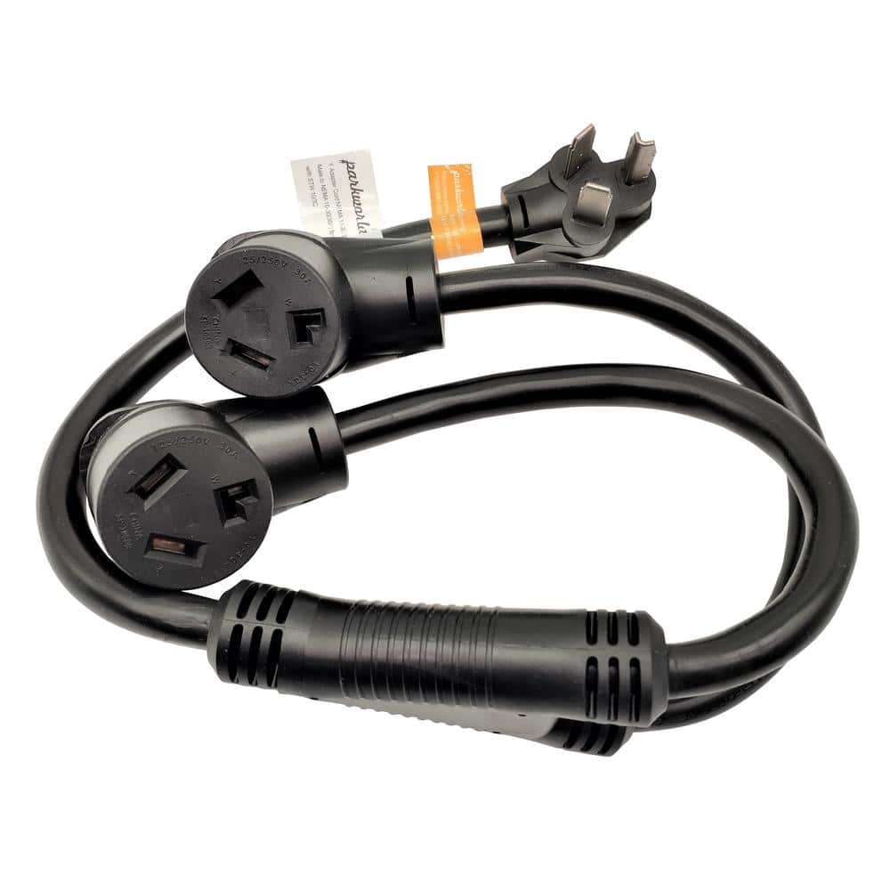 Parkworld 886580 Dryer Splitter NEMA 10 30P male Plug to 2 10 30R Female Receptacle Dryer 3 Prong 30 Amp 10 30 Y Adapter Cord 3ft
