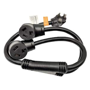 3 ft. 10/3 3-Wire Dryer 30 Amp 3-Prong Y Adapter Cord NEMA 10-30P Plug to (2) 10-30R Receptacle Splitter Cord
