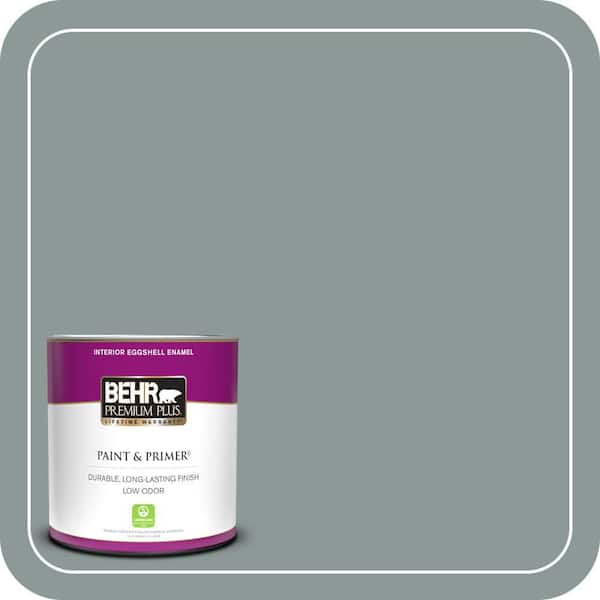 BEHR PREMIUM PLUS 1 qt. #ECC-61-3 Evening Fog Eggshell Enamel Low Odor Interior Paint & Primer