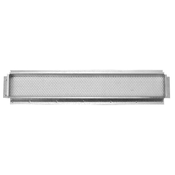 Gibraltar Building Products 24.25 in. x 0.85 in. Rectangular Silver Built-in Screen Galvanized Steel Soffit Vent