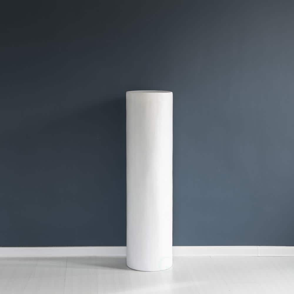 Tall White Fiberglass Cylinder Pedestal Stand for Floral Arrangements