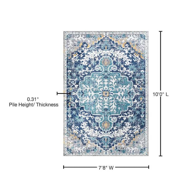 Noori Rug Webster Low-Pile Greg Rug - 7'10 x 10'0 - Blue/Ivory