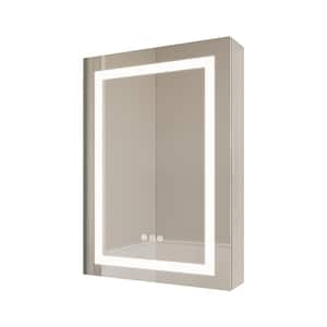20 in. W x 26 in. H Rectangular Aluminum with LED Medicine Cabinet with Mirror