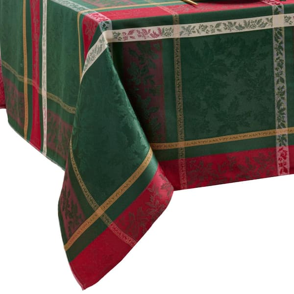 Threadmade Home Merry and Festive Jacquard Tablecloth, Multicolor - 60"W x 102"L