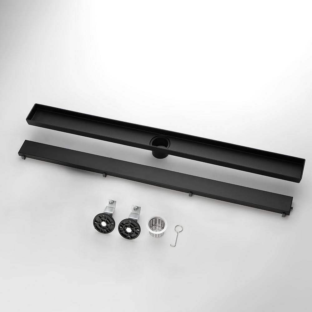 36-Inch Matte Black Stainless Steel Linear Shower Drain