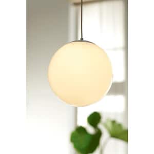 Iracema 1-Light Contemporary White Ceiling Pendant Light with Smooth White Glass Shade