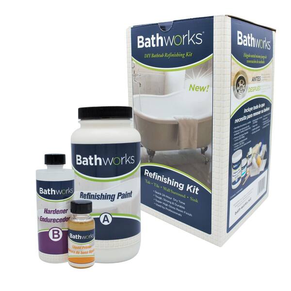 BATHWORKS 20 oz. DIY Bathtub Refinishing Kit Biscuit BWK02 The Home