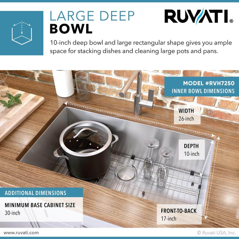 28-Inch Stainless Steel Drop-In Single Bowl Kitchen Sink