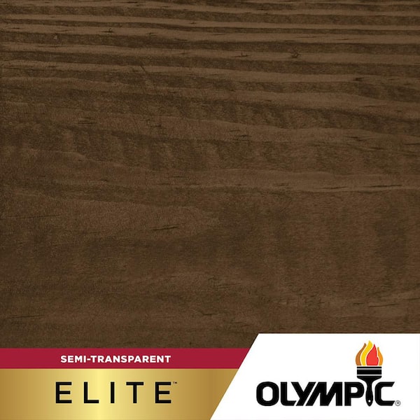 Olympic Elite 5 gal. ST-2001 Black Oak Semi-Transparent Exterior Stain and Sealant in 1-Low VOC