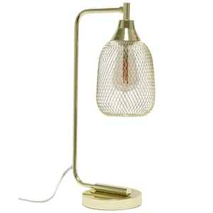 19 in. Gold Mesh Wire Desk Lamp