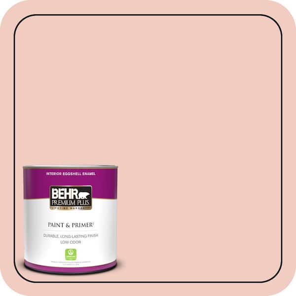 BEHR PREMIUM PLUS 1 qt. #200E-2 Salmon Tint Eggshell Enamel Low Odor Interior Paint & Primer