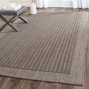 Palm Beach Silver 4 ft. x 6 ft. Solid Border Area Rug