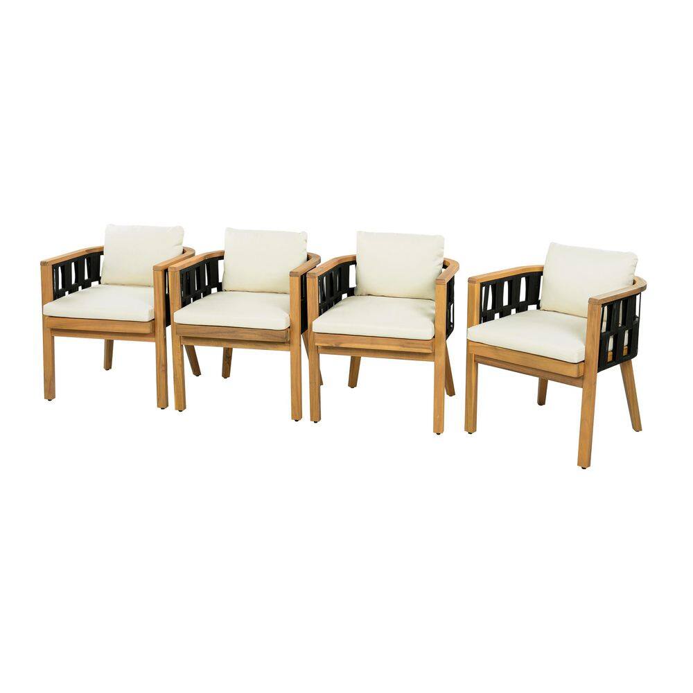 CHRISTOPHER KNIGHT HOME Layla Teak Finish Solid Wood and Black Rope ...