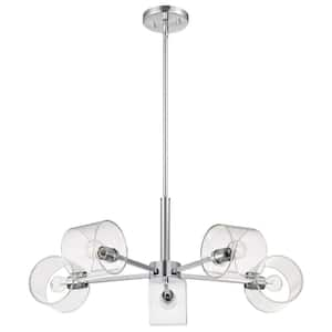 Marlowe 5-Light Polished Nickel Contemporary Chandelier with Clear Glass Shade