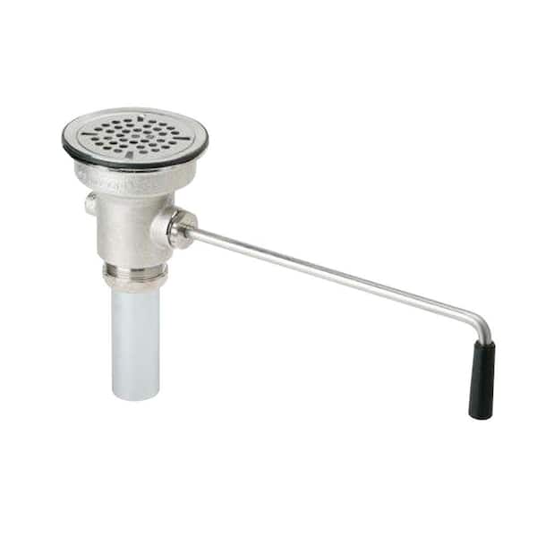 Elkay Commercial 4-1/8 in. x 8-5/16 in. Drain Fitting with Lever Handle for 3.5 in. Drain Opening in Stainless Steel