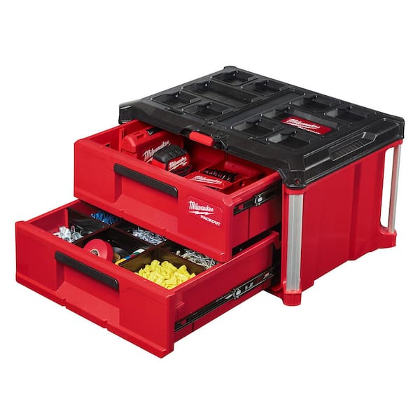 Milwaukee PACKOUT 22 in. 2-Drawer Tool Box with Metal Reinforced Corners  48-22-8442